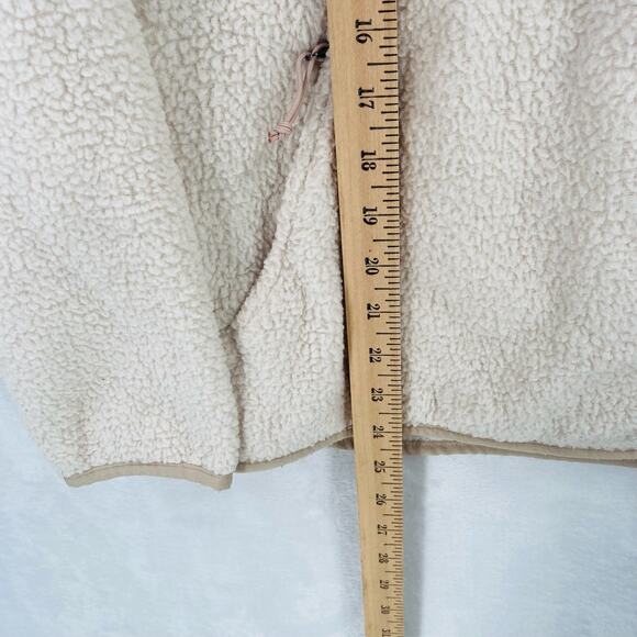 The North Face Fleece Hoodie Womens Medium Beige Sherpa Sweatshirt - Picture 7 of 11